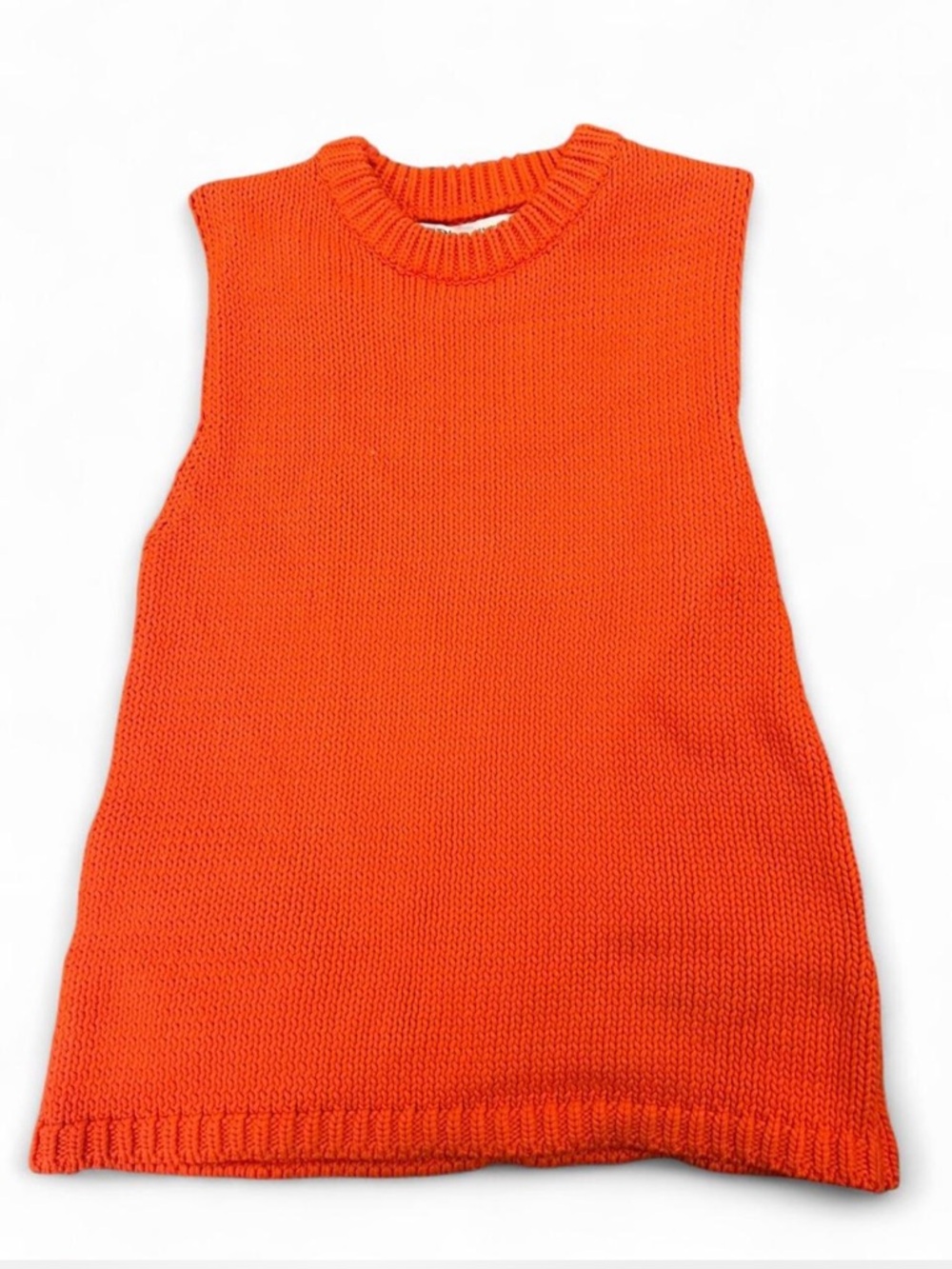 Zara Orange Sleeveless Knit Top
